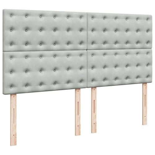 Osmannisk sengeramme med madrasser 160x200 cm fløjl lysegrå