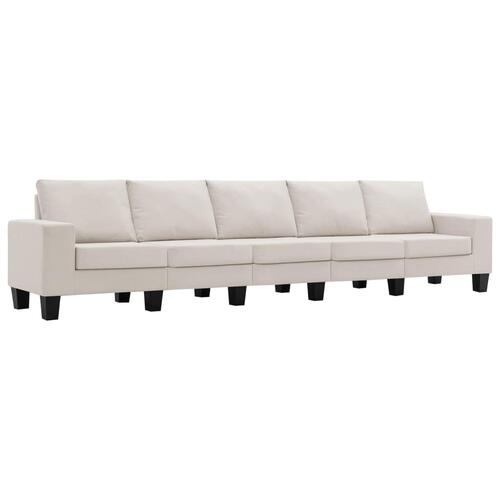 5-personers sofa stof cremefarvet