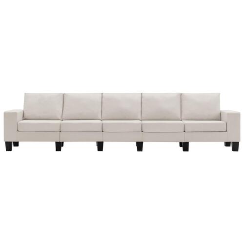 5-personers sofa stof cremefarvet