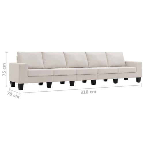5-personers sofa stof cremefarvet
