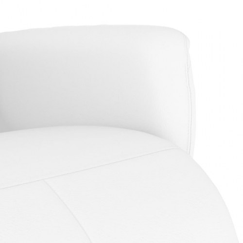 Lænestol med fodstøtte kunstlæder hvid