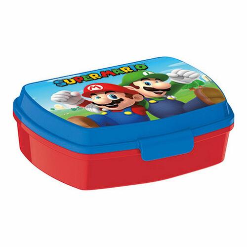 Madkasse til Sandwich Super Mario Plastik Rød Blå (17 x 5.6 x 13.3 cm)
