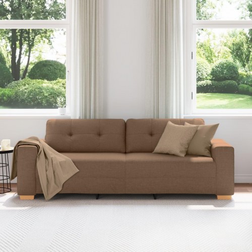 Brun Polyester Stof, Træramme Stor Aftagelige Betræk Stor Sofa