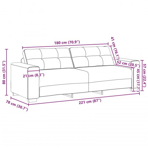Brun Polyester Stof, Træramme Stor Aftagelige Betræk Stor Sofa