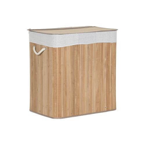Vasketøjskurv Home ESPRIT Hvid Natur Bambus 140 L 60 x 40 x 60 cm