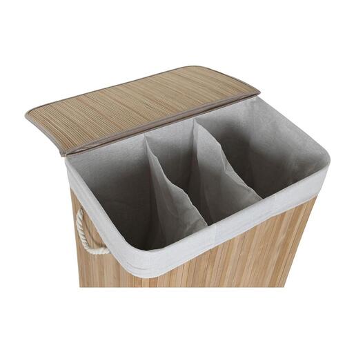 Vasketøjskurv Home ESPRIT Hvid Natur Bambus 140 L 60 x 40 x 60 cm