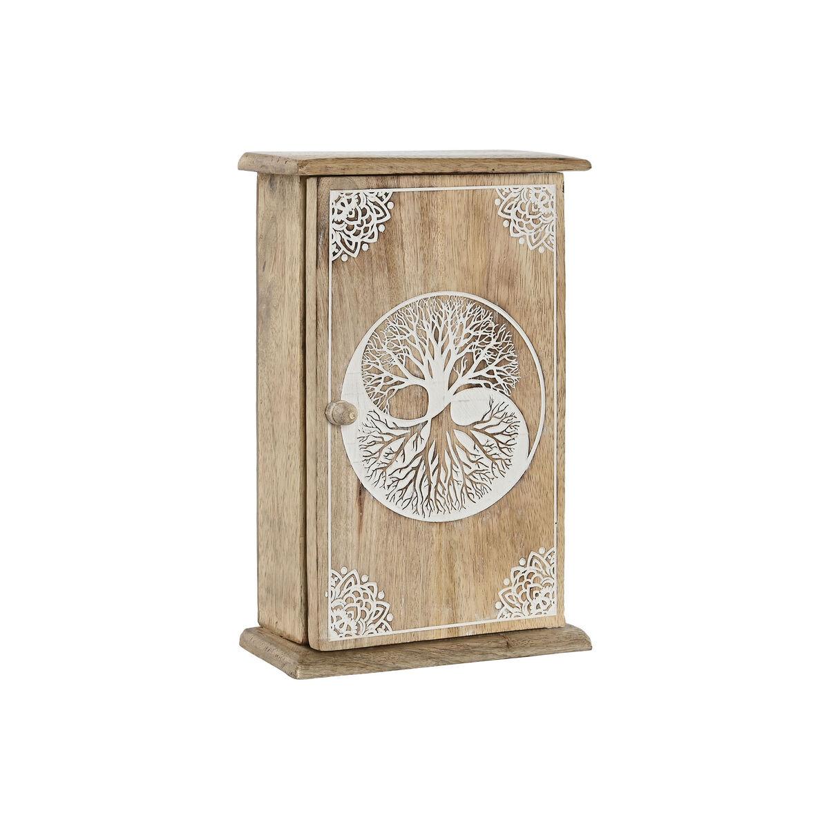 Nøgleskab Home ESPRIT Hvid Natur 18 x 7,5 x 28 cm