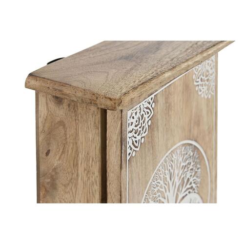 Nøgleskab Home ESPRIT Hvid Natur 18 x 7,5 x 28 cm