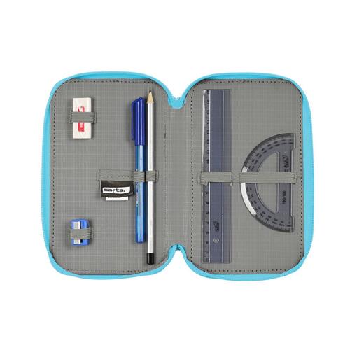 BlackFit8 penalhus med 3 rum - Cool, multifarvet, 37 dele (12,5 × 19,5 × 5,5 cm)
