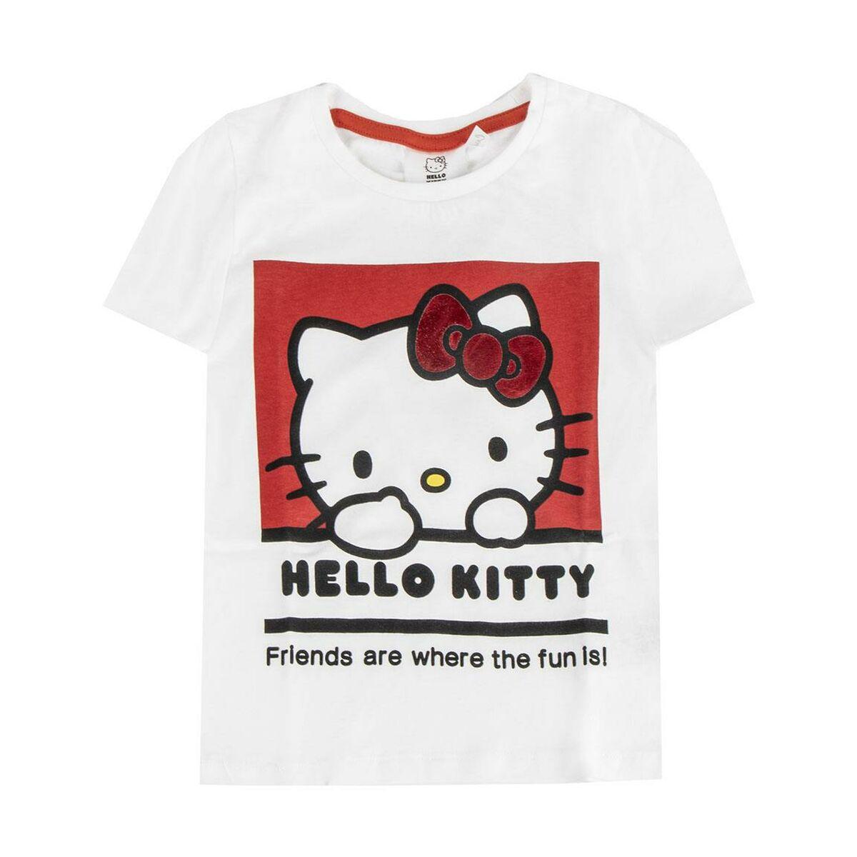Børne Kortærmet T-shirt Hello Kitty Hvid 8 år