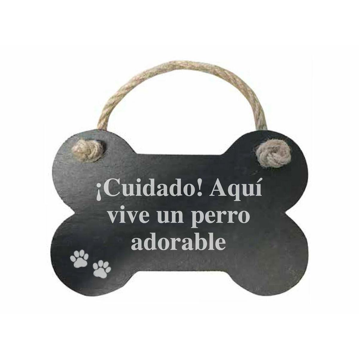 Hængende dekoration Magnet & Steel Cuidado aquí vive un perro adorable Ben Tavle Tov