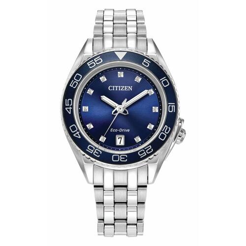 Citizen Dameur FE6160-57L - rustfrit stål, blå skive, Eco‑Drive