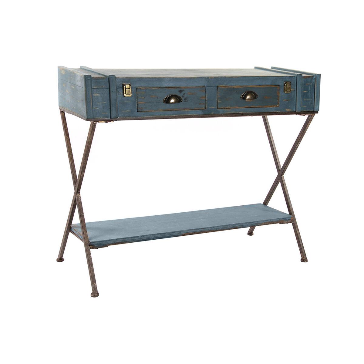 Console DKD Home Decor Blå Metal Birk 101 x 42 x 82 cm