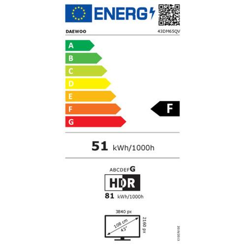 Smart TV Daewoo 43DM65QV 43" 4K Ultra HD LED QLED