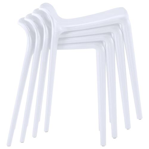 Stabelbare taburetter 4 stk. plastik hvid