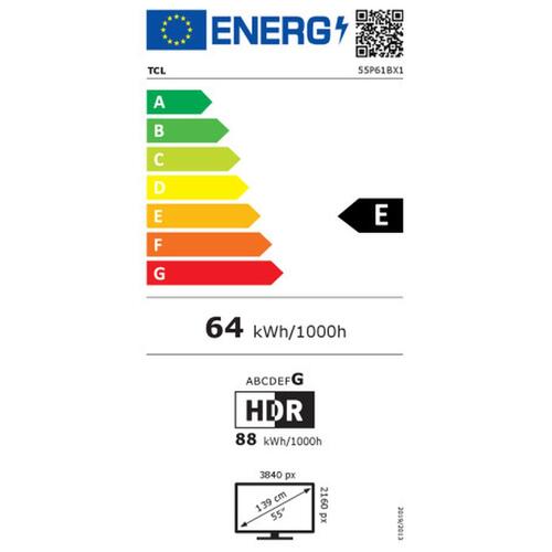 Smart TV TCL 55P61B 55" 4K Ultra HD LED HDR D-LED (OUTLET A)