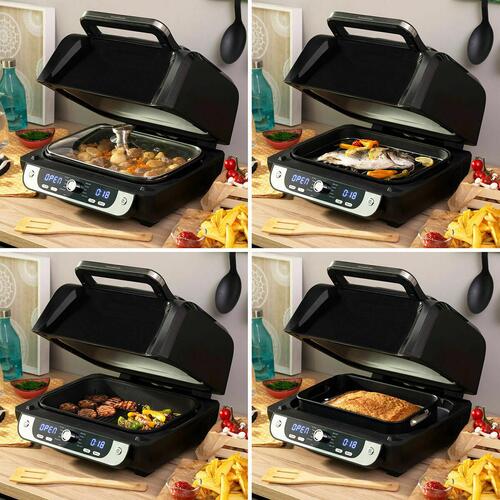 Airfryer med grill, tilbehør og opskriftsbog InnovaGoods 3400 W Sort 6 L (OUTLET A)