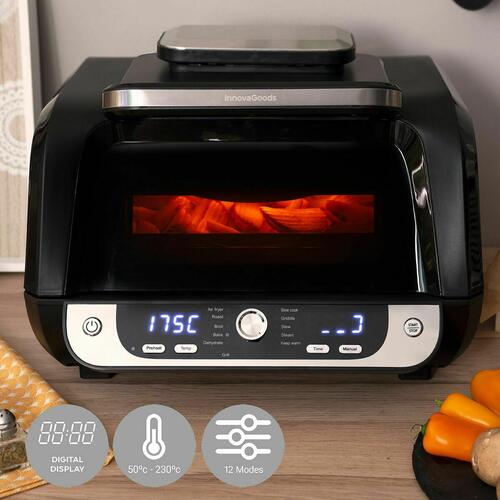 Airfryer med grill, tilbehør og opskriftsbog InnovaGoods 3400 W Sort 6 L (OUTLET A)