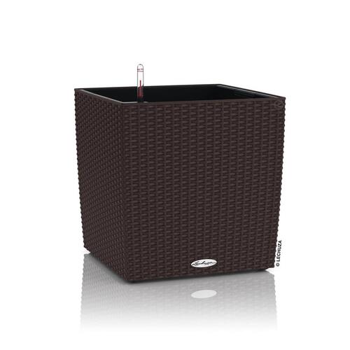 LECHUZA plantekrukke CUBE Cottage 40 ALL-IN-ONE mokkafarvet