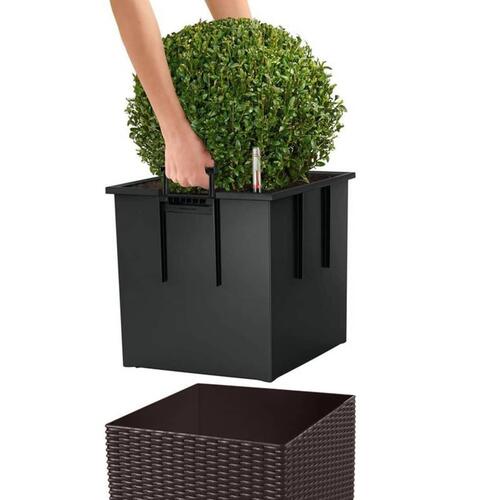 LECHUZA plantekrukke CUBE Cottage 40 ALL-IN-ONE mokkafarvet