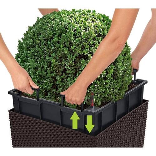 LECHUZA plantekrukke CUBE Cottage 40 ALL-IN-ONE mokkafarvet