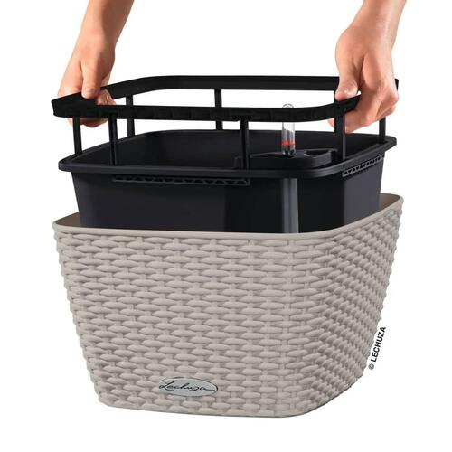 LECHUZA plantekrukke BACINO Cottage ALL-IN-ONE 30x30 cm sandfarvet