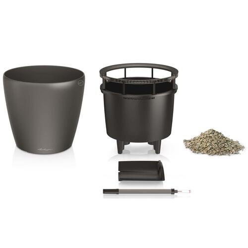LECHUZA plantekrukke CLASSICO LS 35 ALL-IN-ONE metallisk sort 16063