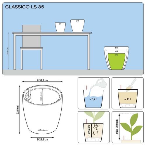 LECHUZA plantekrukke CLASSICO LS 35 ALL-IN-ONE metallisk sort 16063