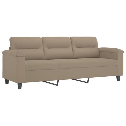 Sofasæt 4 dele med hynder mikrofiberstof gråbrun