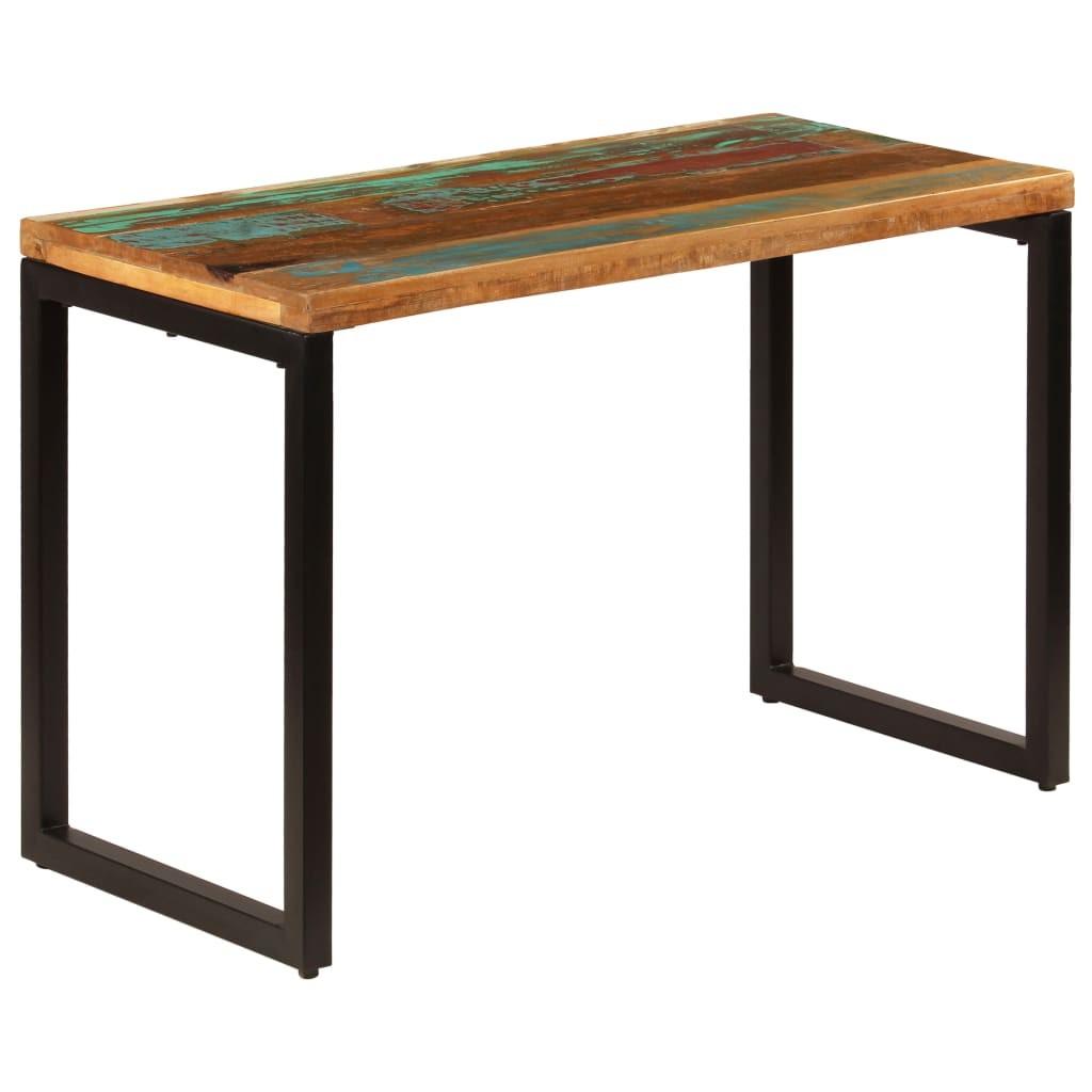 Spisebord 115x55x76 cm massivt genbrugstræ og stål