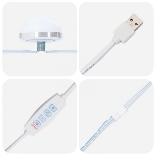 3-delt Makeupbord sæt Hvid konstrueret træ