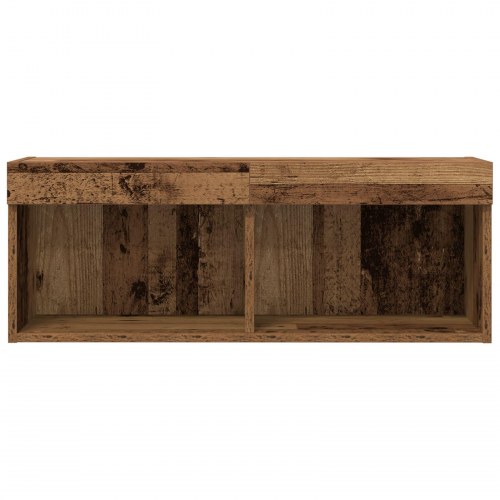 TV Vægbestik med LED Lys 2 stk Gamle Træ 80x30x30 cm