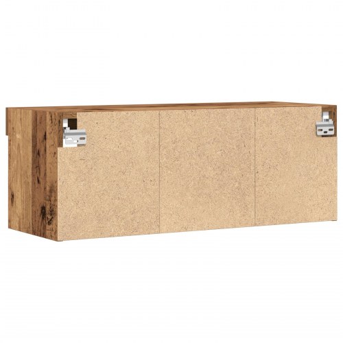 TV Vægbestik med LED Lys 2 stk Gamle Træ 80x30x30 cm