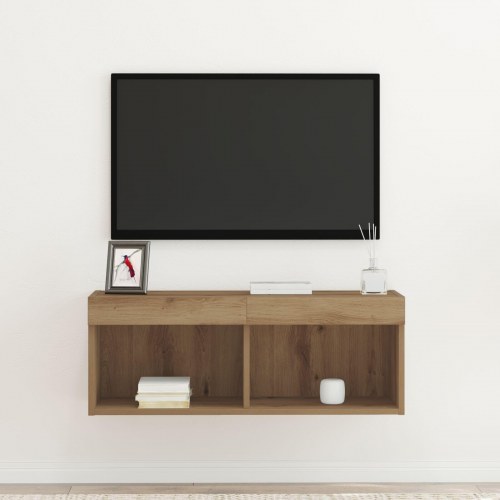 TV Vægholder med LED Lys Artisan Eg 80x30x30 cm