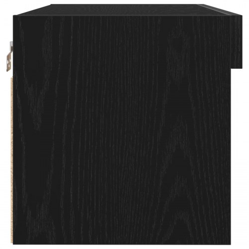 TV Vægskabe med LED Lys 2 stk Sort Eg 80x30x30 cm