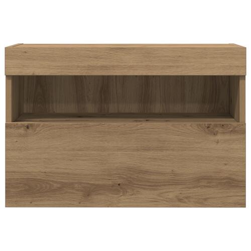 TV Væghylde med LED Lys Artisan Eg 60x30x40 cm