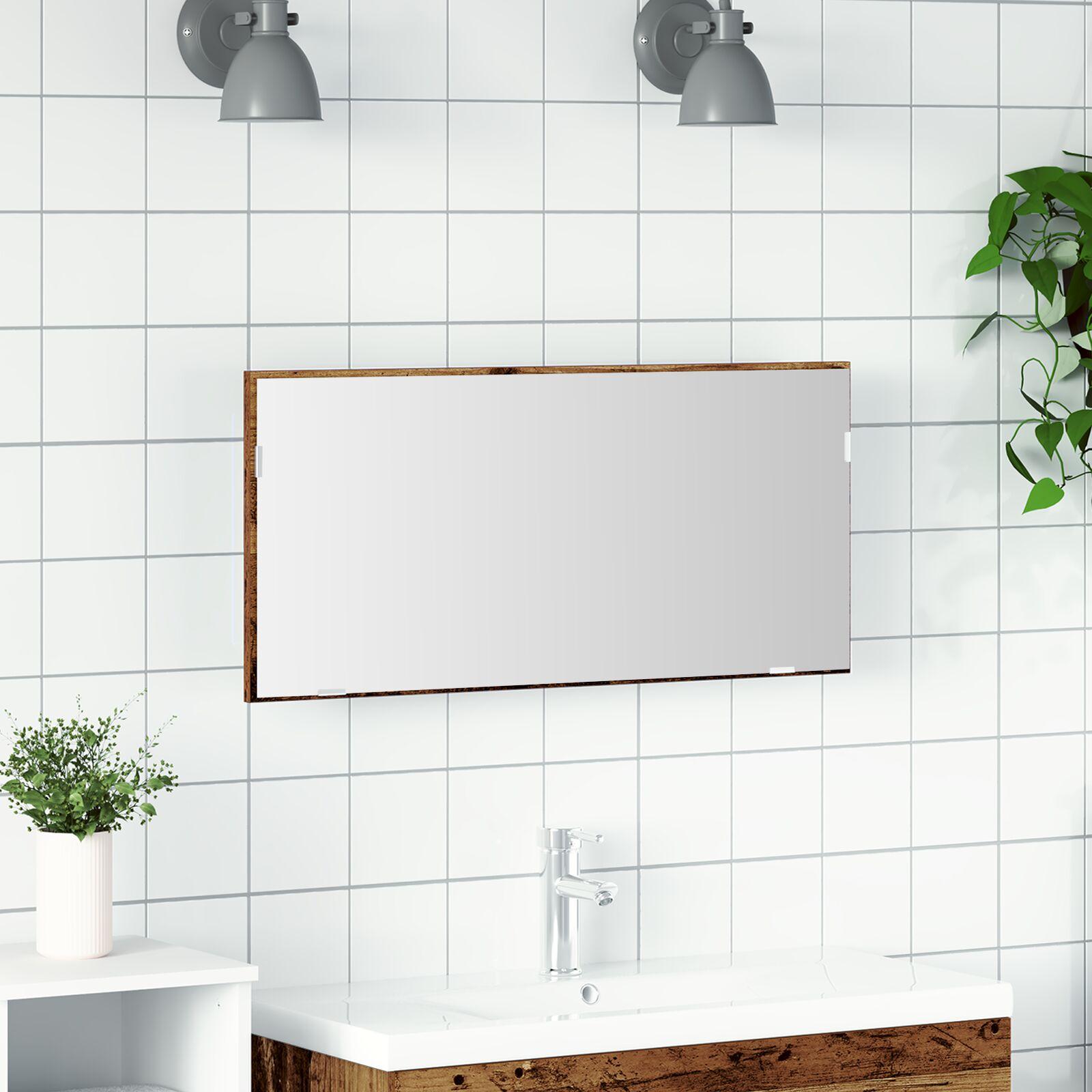 Badeværelsesspejl Gammelt træ 80 x 8.5 x 37 cm Konstrueret træ