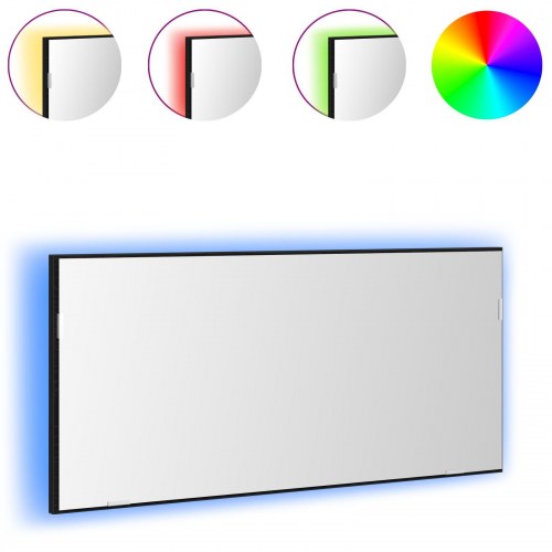 Badeværelsesspejlskab med LED-lys Sort Eg 80x37 cm