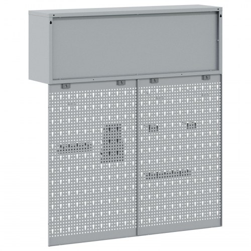 3-delt værktøjsskab og pegboard sæt væghængt sort metal