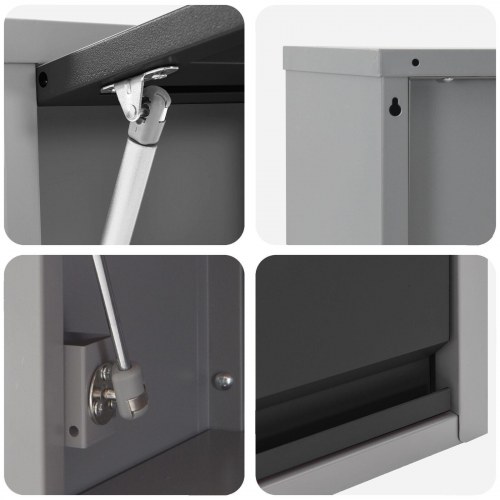 3-delt værktøjsskab og pegboard sæt væghængt sort metal