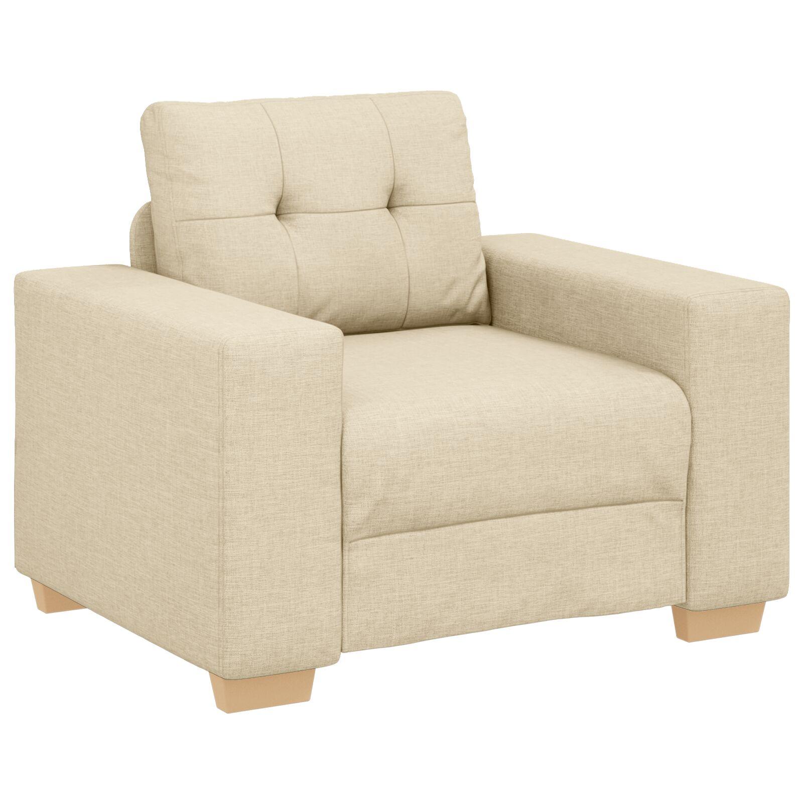 Sofa Sæt Med Pude Med Pude 3 Dele Creme Stof