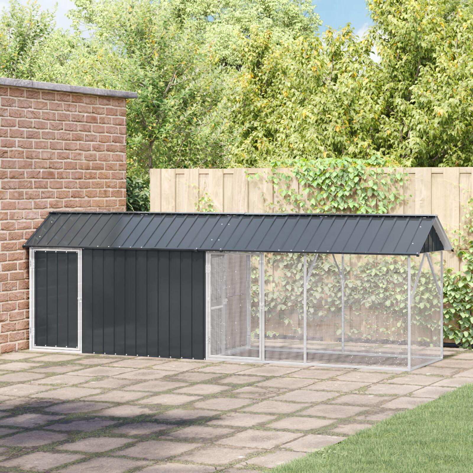 Fuglebur Antracit 422 x 103 x 142 cm Galvaniseret stål