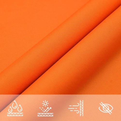 Solsejl 5 × 8 m rektangulær - oxfordstof, orange