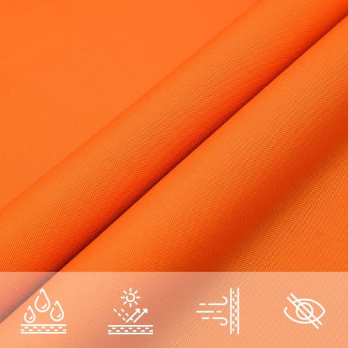 Solsejl 2 × 3,5 m rektangulær i oxfordstof - orange
