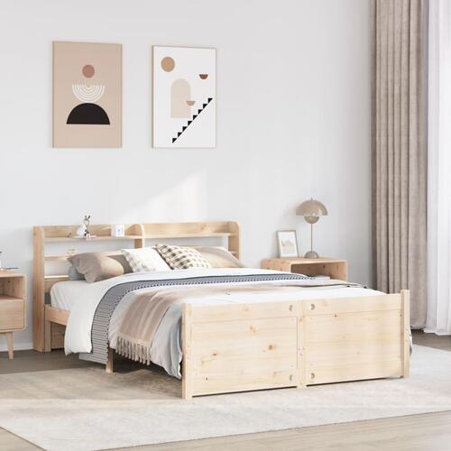 Sengeramme med sengegavl 160x200 cm massivt fyrretræ