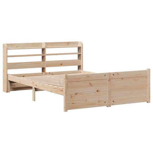 Sengeramme med sengegavl 160x200 cm massivt fyrretræ