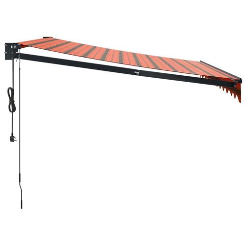 Foldemarkise 3,5x2,5 m automatisk betjening orange og brun