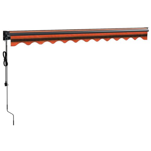 Foldemarkise 3,5x2,5 m automatisk betjening orange og brun
