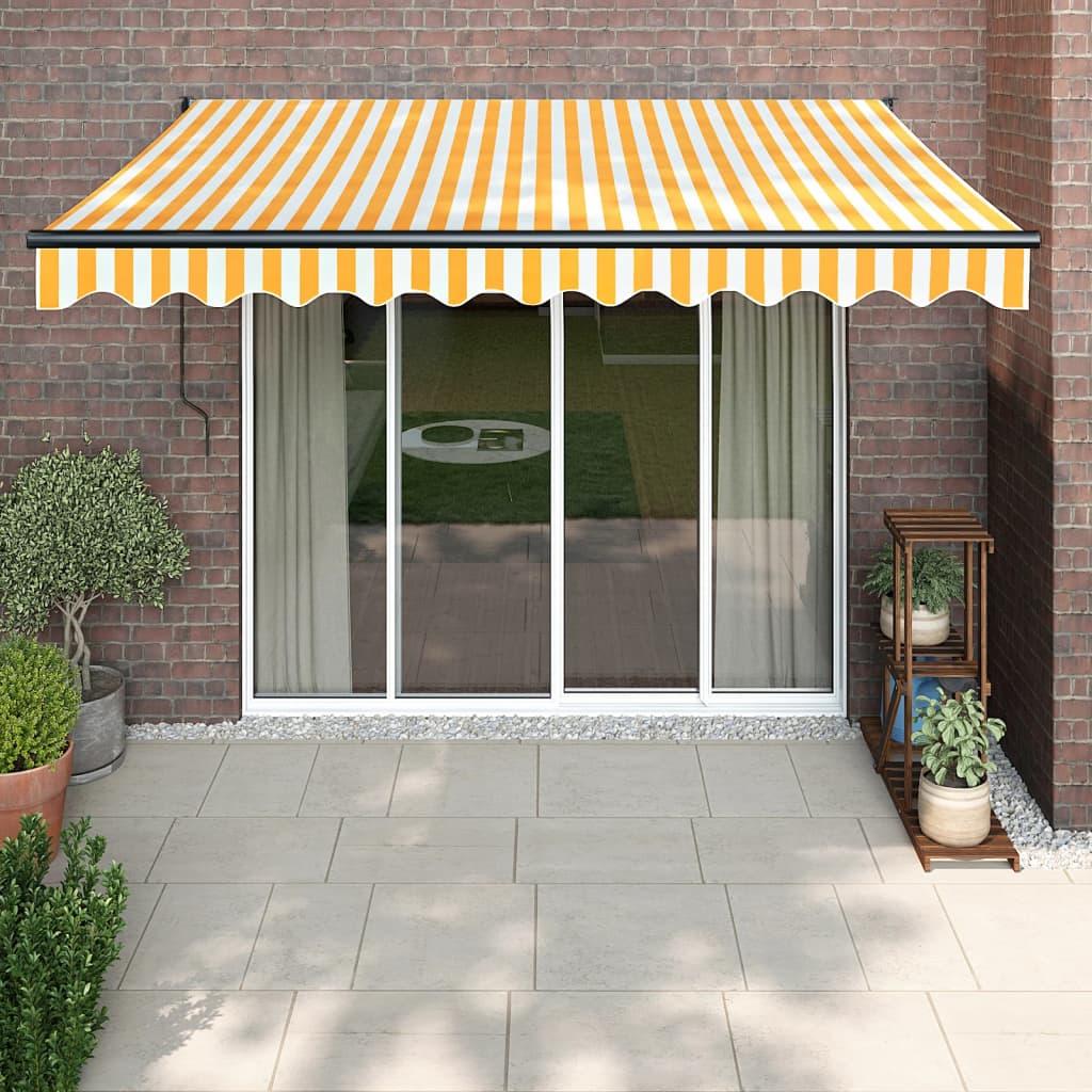Foldemarkise 3x2,5 M Automatisk Betjening Blå og Hvid - yellow and white (anthracite frame) / 3.5 x 2.5 m