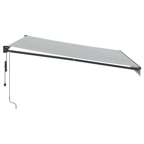 Foldemarkise 4x3 m stof og aluminium antracitgrå og hvid